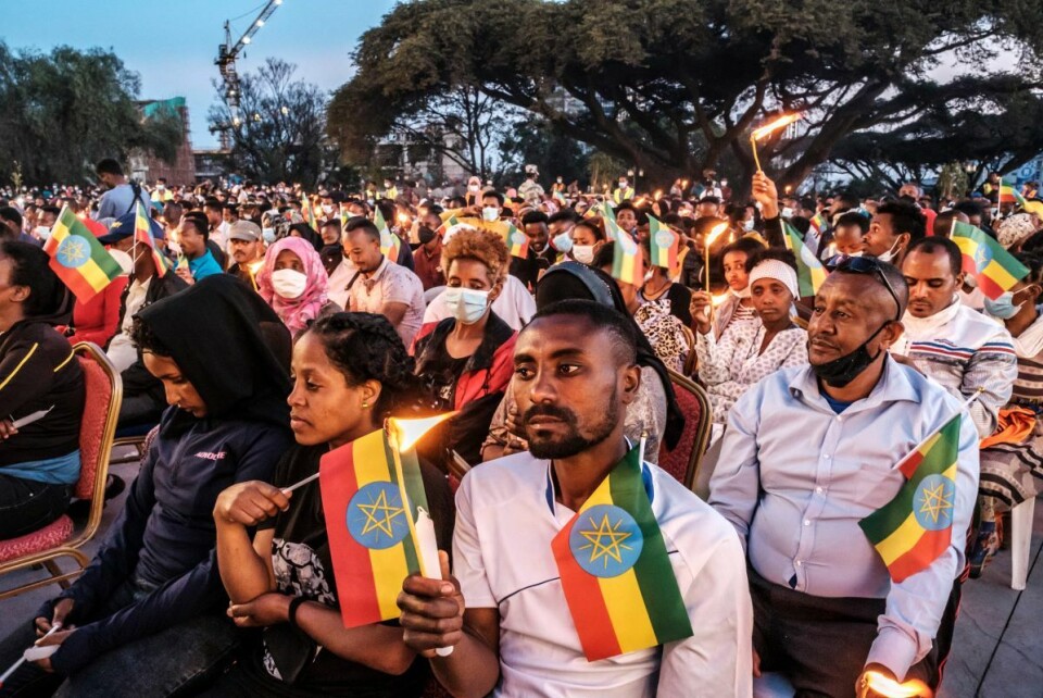 Myndighetene i hovedstaden Addis Abeba markerte onsdag ett-årsdagen for starten av Tigray-krigen med å minnes krigens ofre. Samtidig lever byens innbyggere nå i unntakstilstand og det er usikkerhet om opprørsstyrker vil innta hovedstaden. Foto: Eduardo Soteras / AFP / NTB