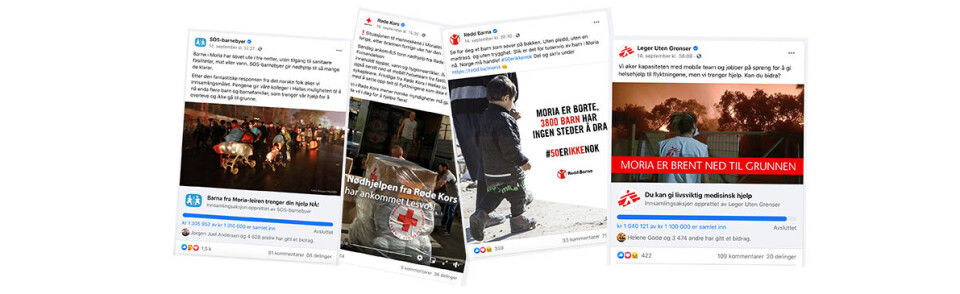 SOS-barnebyer, Røde Kors, Redd Barna og Leger uten grenser rapporterer alle om et stort folkelig engasjement etter Moria-brannen.