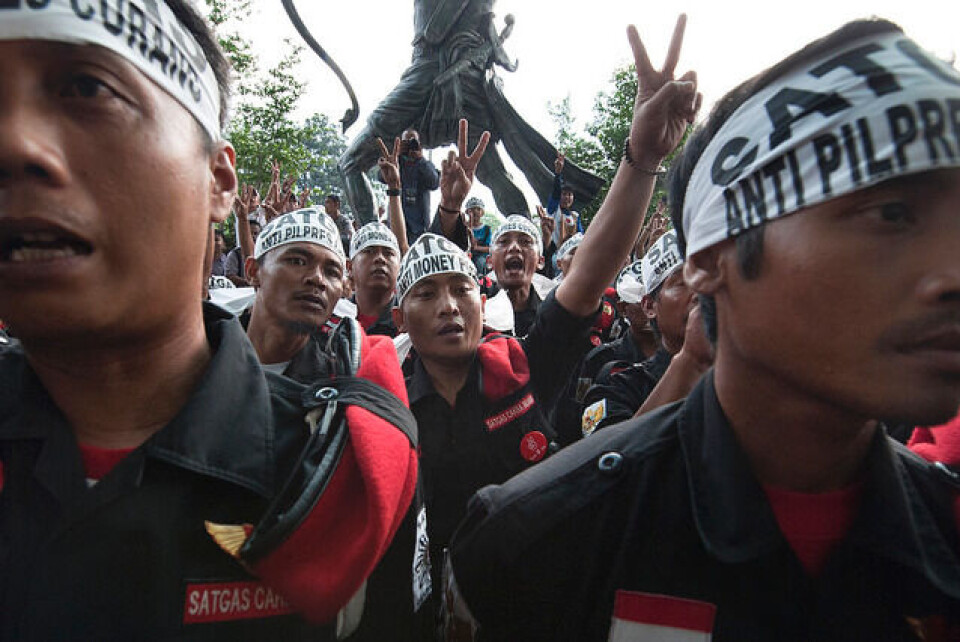 Valgmøte i Indonesia foran presidentvalget tidligere i år. Foto: Ken Opprann