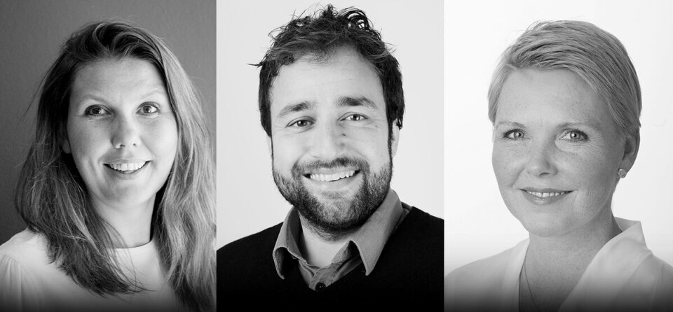 Fra venstre: Gry Larsen (Ap), Arvinn Gadgil (SV) og Anne Beathe Tvinnereim (Sp) er personer som trekkes fram som mulig utviklingsminister i en rødgrønn regjering. Foto: NTB/ Norad