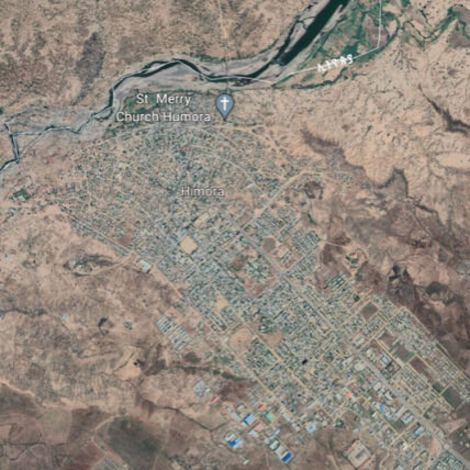Humera og grenseelva Tekeze. Foto: Google Earth