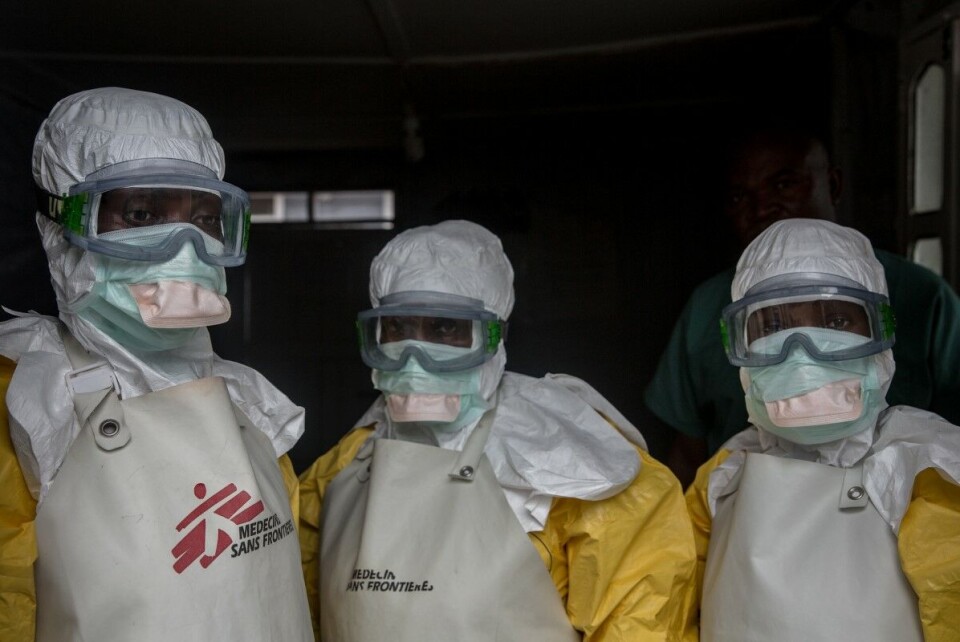 Helsearbeidere gjør seg klar til innsats mot ebola i områdene rundt millionbyen Goma i juni i år. Nå har epidemien nådd selve byen, og WHO har erklært en global helsekrise. Foto: Sally Hayden / Zuma Press / NTB scanpix