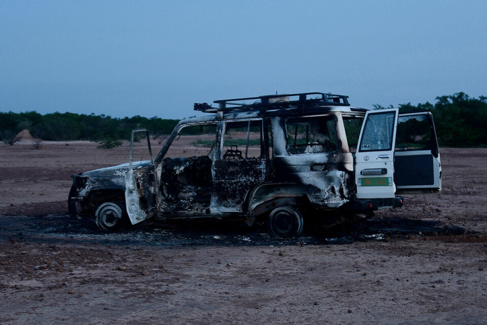 Seks franske hjelpearbeidere, en lokalt ansatt sjåfør og gruppens lokale guide ble drept da de besøkte et giraff-reservat i Niger igår. Foto: Boureima Hama / AFP / NTB scanpix