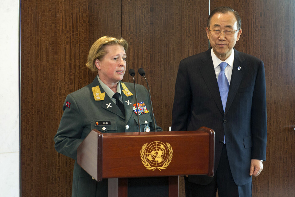 Norske Kristin Lund ble i 2014 utnevnt til sjef for FN-styrkene på Kypros av daværende generalsekretær i FN, Ban Ki-moon. Lund var den første kvinnelige styrkesjefen i FNs historie. Foto: Mark Garten / FN