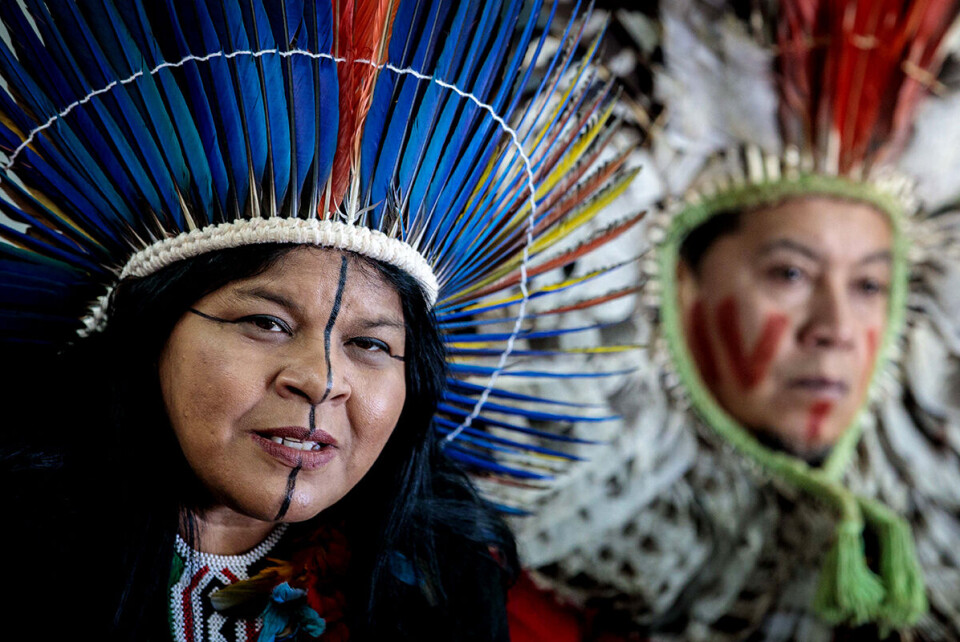 Med slagordet «Indigenous blood. Not a Drop More» besøkte APIB-lederne Sonia Guajajara og Kreta Kaygang i fjor en rekke europeiske land for å øke oppmerksomheten om urfolks situasjon i Brasil. Ferske tall fra Global Witness viser at Articulação dos Povos Indígenas do Brasil (APIB), en organisasjon som representerer mer enn 900 000 mennesker, fortsatt har et viktig arbeid å gjøre - for i Brasil får miljøforkjempere stadig trangere kår. Foto: Biel Alino / EPA / NTB scanpix