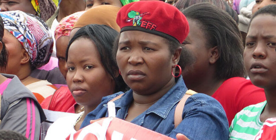 Economic Freedom Fighters har stor oppslutning i gruveområdene i Sør-Afrika. Foto: Jan Speed