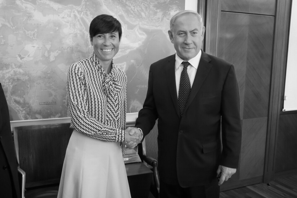 Da Ine Eriksen Søreide møtte Israels statsminister Benjamin Netanyahu i Jerusalem på sensommeren i fjor, uttrykte utenriksministeren at nye forhandlinger «kan legge grunnlaget for en varig løsning». Et par uker senere uttalte hun at «vi er inne i en svært vanskelig tid i konflikten mellom israelere og palestinere». Den oppfatningen deler hun med INSS-forsker Kobi Michael. Foto: Ane Haavardsdatter Lunde / UD
