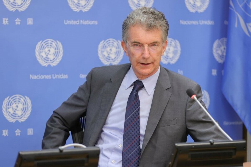 Christoph Heusgen, Permanent Representative of Germany to the United Nations at a Press Conference in July 2020 at the UN Headquarters in New York. Photo: Luiz Rampelotto / EuropaNewswire / NTB