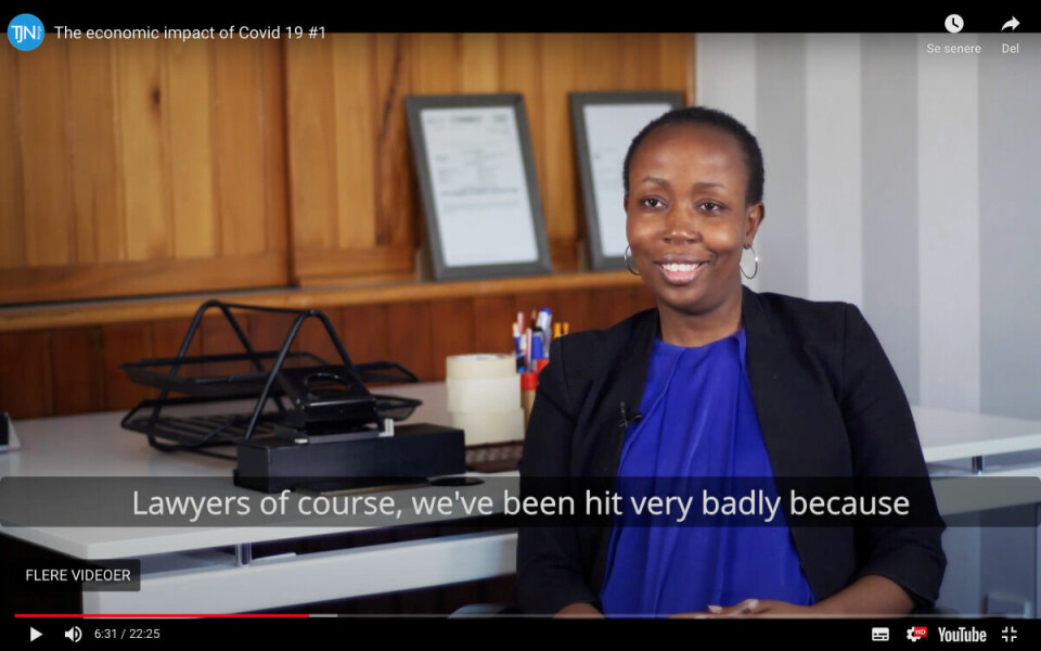 Catherine Ngina Mutava fra forskningssenteret Strathmore Tax Research i Kenya er i videosamtale med Odd-Helge Fjeldstad fra Chr. Michelsens institutt.