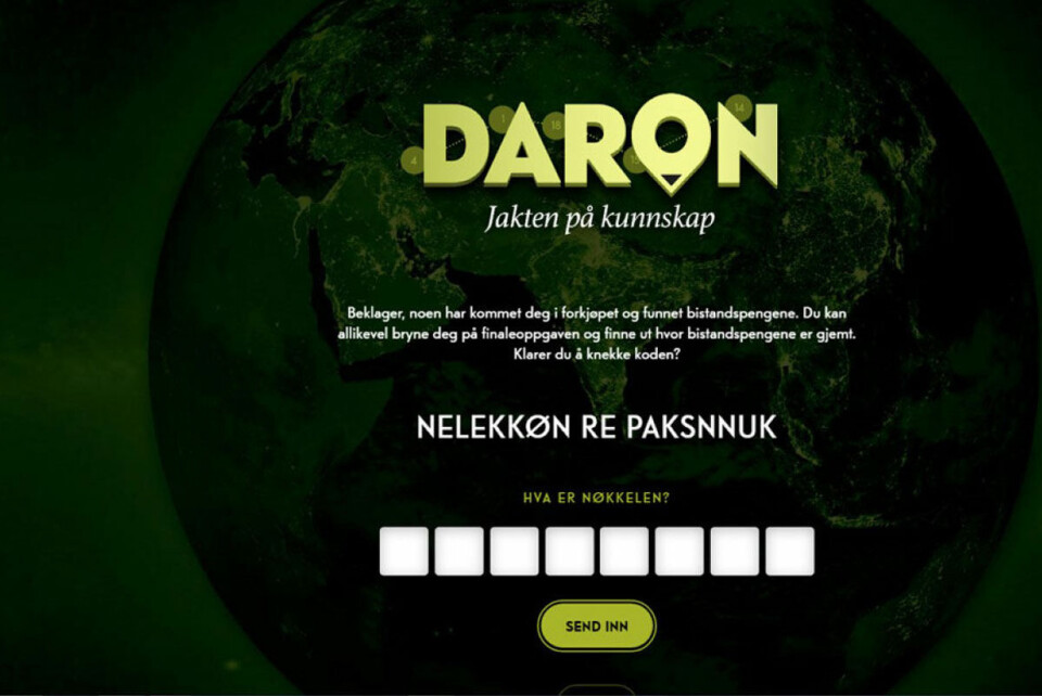 Kodespillet Daron fikk tusenvis av spillere til å løse oppgaver om bistand.