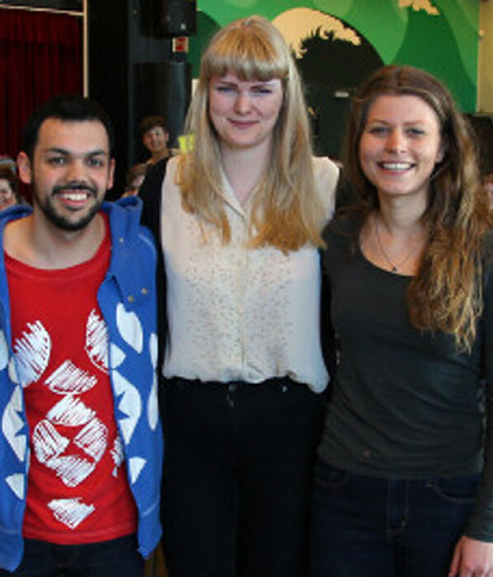 Diego Vaula Foss, Ingrid Holmedahl og Hanne Sofie Lindahl (midten). Foto: Changemaker