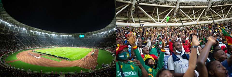 Olembé stadion - eller Paul Biya Stadium, oppkalt etter Kameruns president - er med sin kapasitet på 60 000 tilskuere Afrikas niende største. På grunn av koronarestriksjoner er det begrensninger på antall tilskuere under Afrikamesterskapet, men stemningen var likevel til å ta og føle på da Kameruns stjernespiss Vincent Aboubakar satte inn Kameruns andre mål i sluttspillkampen mot Komorene igår.
