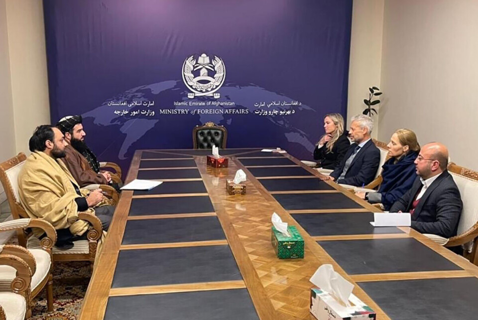 Ambassadør Ole A. Lindeman og hans diplomatkolleger er tilbake i landet på et to dager langt besøk for å snakke med Taliban. Foto: UD Handout / NTB