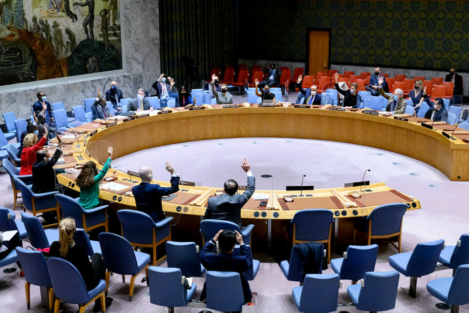 Da Sikkerhetsrådet rett før jul stemte over humanitær korridor til Afghanistan, hadde Niger formannskapet i rådet. Denne måneden har Norge tatt over lederskapet, men det blir neppe færre krevende temaer å håndtere. Foto: Loey Felipe / UN Photo / Xinhua / NTB