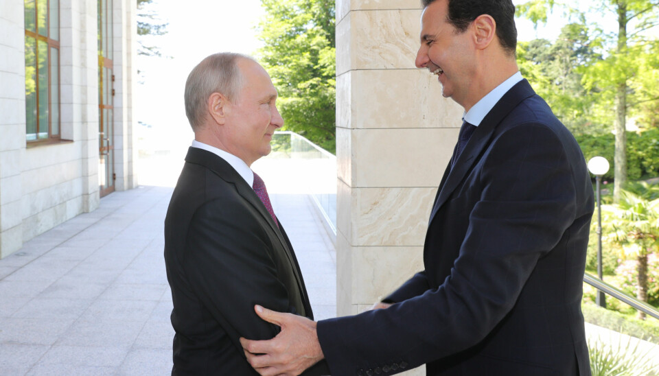 Syrias president Bashar al-Assad har Russlands president Vladimir Putin å takke for at han fortsatt holder seg ved makten. Her møtes de to i byen Sochi ved Svartehavet i mai 2018.