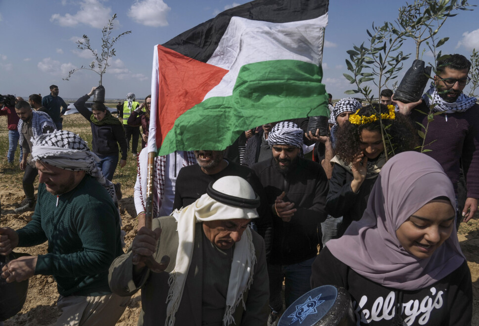 Palestinere tar del i feiringen av «Land Day», en årlig protest mot at Israel i 1976 konfiskerte store landområder fra arabiske landsbyer i Galilea.