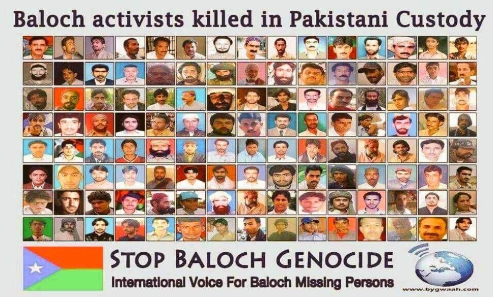 Bilder av noen av de drepte aktivistene i Balutsjistan.