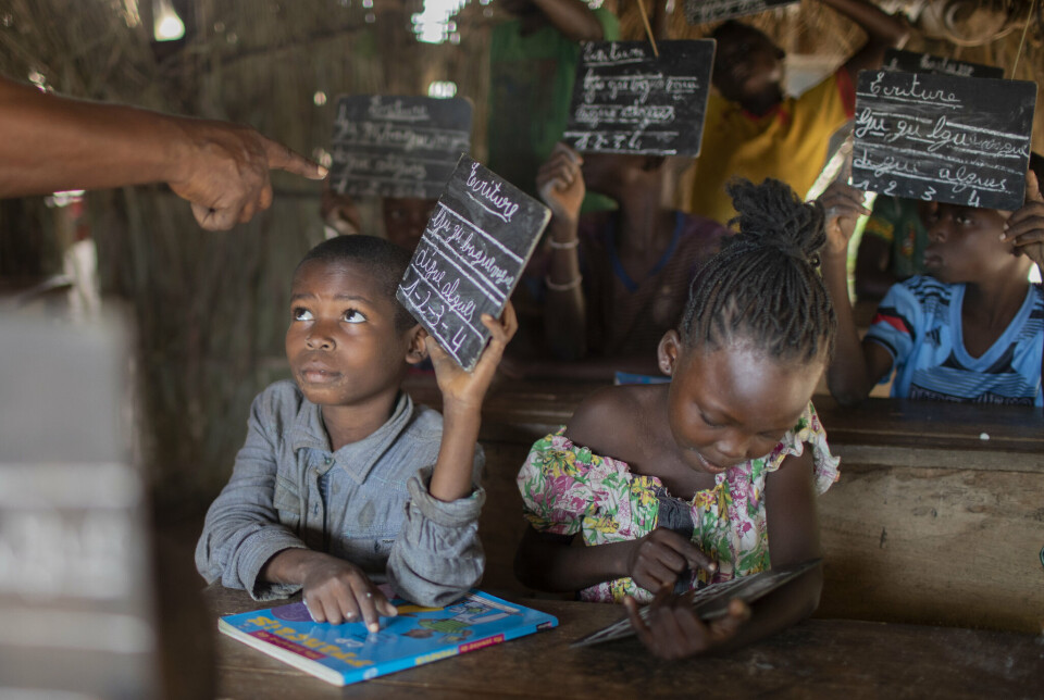 Trump-administrasjonen vil kutte i utdanningsbistanden USA har gitt gjennom partnere som Partnership for Education og Education Cannot Wait. Bildet, fra 2017, er fra Den sentralafrikanske republikk, der norske Flyktninghjelpen var implementerende partner for Education Cannot Wait.