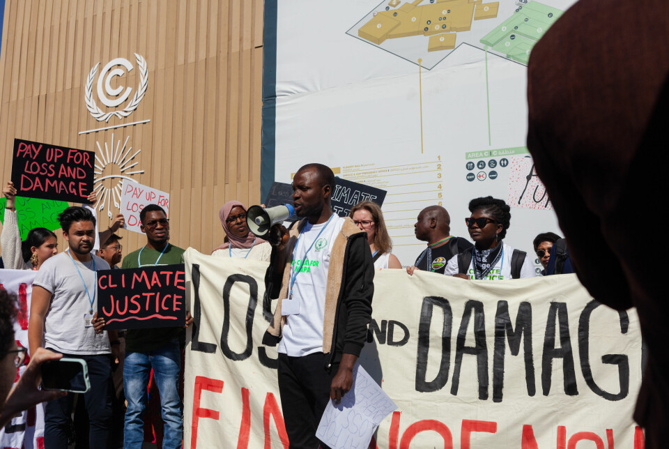 Goodness Dickson (29) fra Nigeria krever at de rike landene tar ansvar og betaler for klimakrisen de har skapt.
