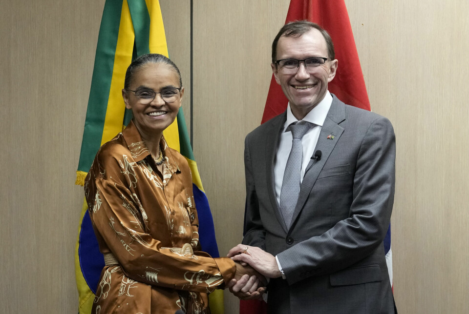 Brasils miljøvernminister Marina Silva og klima-og miljøvernminister Espen Barth Eide etter møtet i Brasilia i går.