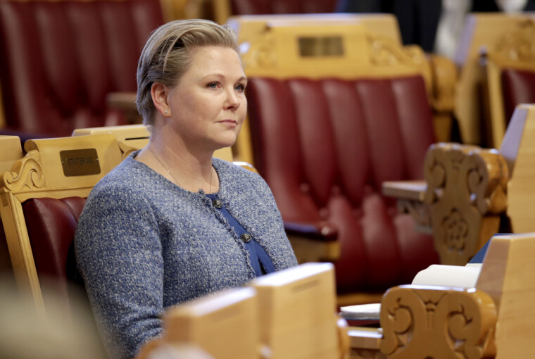 Utviklingsminister Anne Beathe Tvinnereim (Sp) under Stortingets muntlige spørretime 8. februar.