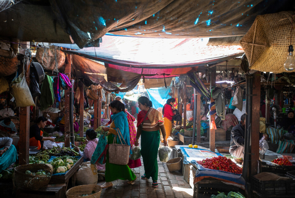Lokale husmødre vandrer gjennom markedsgangene på jakt etter gode tilbud.