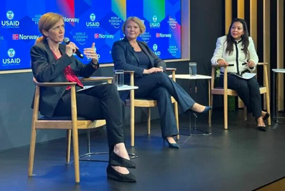 USAID-direktør Samantha Power (t.v) og utviklingsminister Anne Beathe Tvinnereim under lanseringen av det nye initiativet i New York i natt.