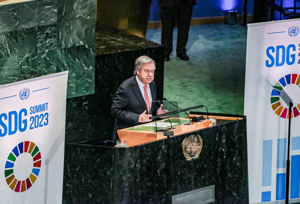 Verden er i ferd med å gå av hengslene og globale utfordringer hoper seg opp, ifølge FN-sjef António Guterres.
– Det virker som om vi er ute av stand til å stå samlet for å svare på dette, sa generalsekretæren i sin åpningstale under FNs høynivåuke tirsdag.