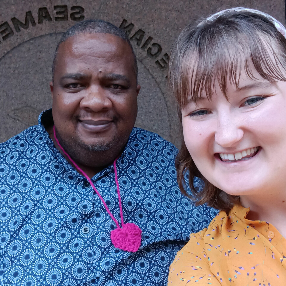 Uhuru Dempers den lutherske kirken i Namibia og Matilde Angeltveit i Kirkens Nødhjelp.