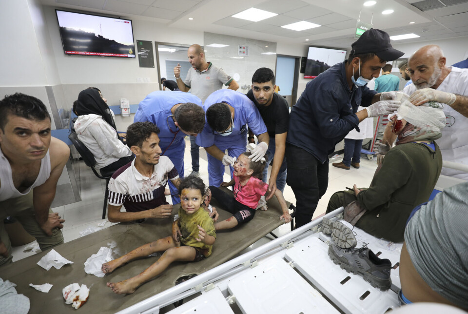 Sykehusene i Gaza by er fulle. Her fra Shifa-sykehuset.