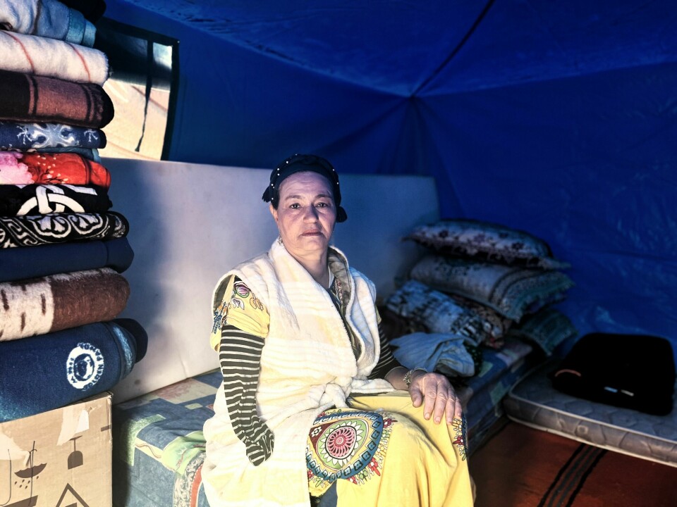 Yamna El Mriai mistet huset. Nå forbereder hun og familien seg på en vinter i telt.