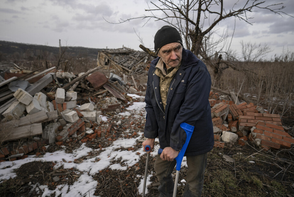 Andrii Cherednichenko (50) er en av veldig mange ukrainske bønder som har blitt skadet av en landmine.