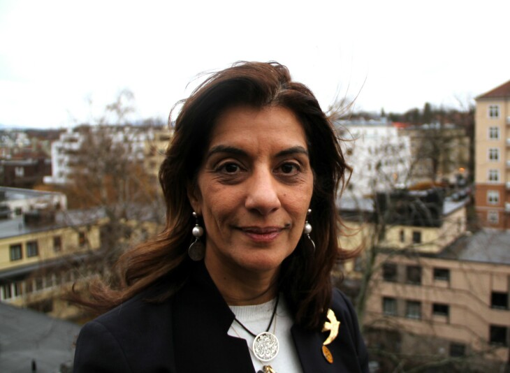 Iransk-britiske Sanam Naraghi-Anderlini mener at det til tross for mye snakk om «kvinner, fred og sikkerhet», «lokalt ledet utvikling» og en helhetlig «neksus-tilnærming» ikke skjer endring. Her etter en panelsamtale om kvinnelige fredsforkjempere hos Norad i Oslo.