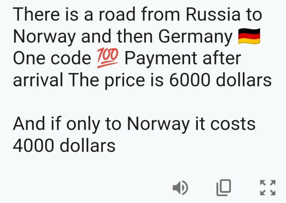 Faksimile fra Telegram.