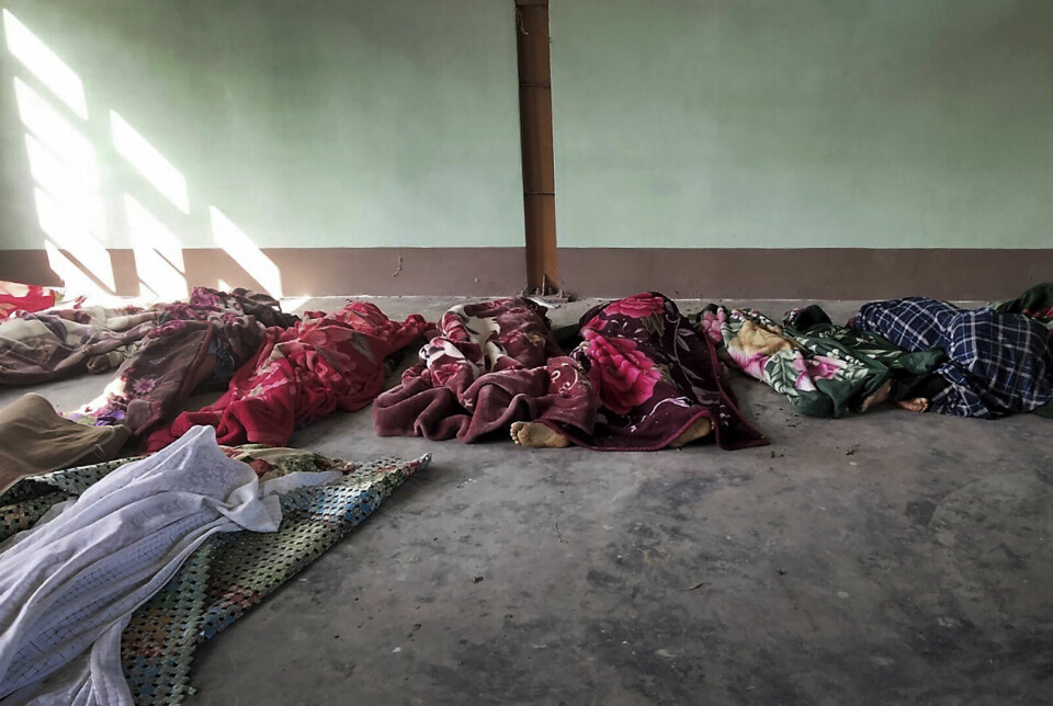 Human Rights Watch har pekt på regimets bruk av luftangrep, med mange sivile ofre, i Myanmar gjennom 2023. Men militærets bruk av jagerfly og helikoptre mot egen befolkning ser ut til å fortsette inn i 2024. Her ligger ofrene for et flyangrep mot landsbyen Kanaan, i Sagaing-regionen søndag 7. januar i år. Ifølge eksilregjeringen NUG ble minst 17 sivile, inkludert ni barn, drept i angrepet.