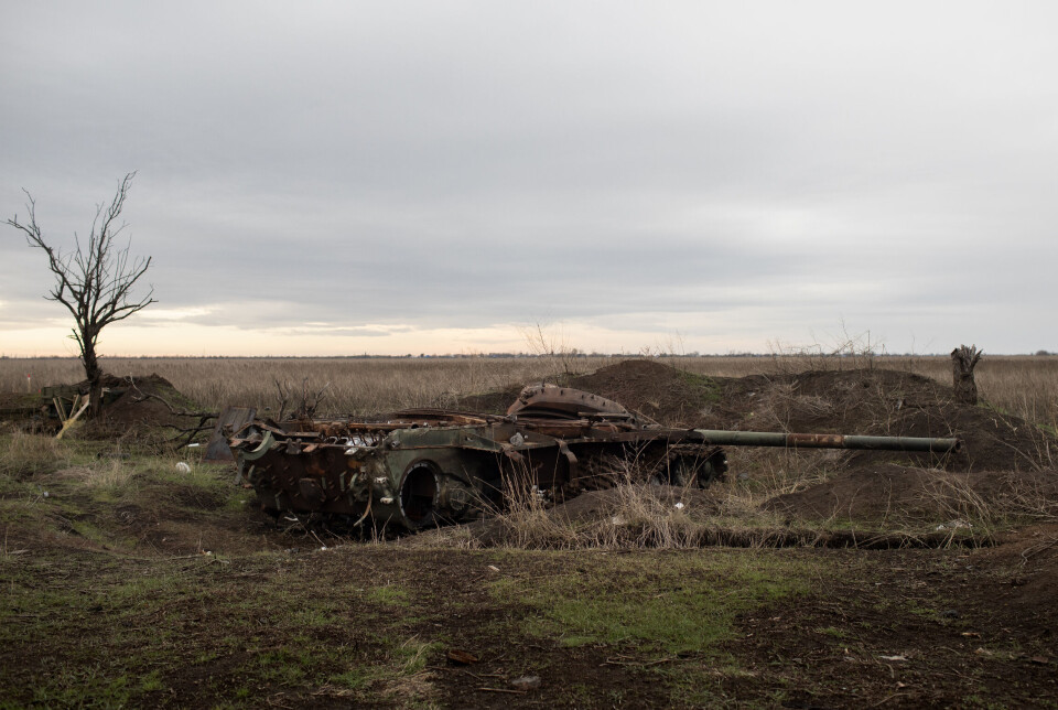 Liubomyrivka, Ukraina, november 2023. Det lille jordbrukssamfunnet, omtrent halvveis mellom Mykolaiv og Kherson, helt sør i Ukraina, ble hardt rammet da russerne ble presset tilbake av ukrainske styrker høsten 2022.