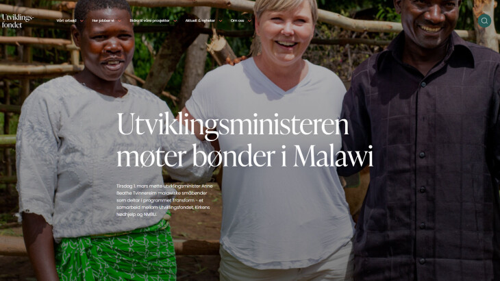 Utviklingsminister Anne Beathe Tvinnereim (Sp) besøkte Transform-prosjektet og malawiske småbønder i 2022. Allerede da var det store interne problemer.