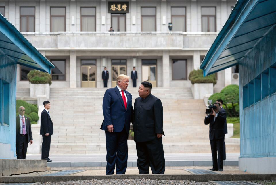 Donald Trump har møtt Nord-Koreas leder Kim Jong Un ved flere anledninger. Her under et besøk til den demilitariserte sonen i Panmunjom da han satt som president i 2019.