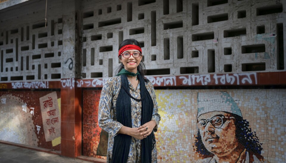 Rupaiya Sreshtha Tanchangya (23) gråt av glede da statsminister Sheikh Hasina trakk seg den 5. august.