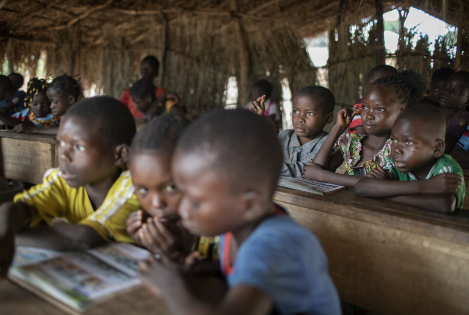 Gjennom partnere som norske Flyktninghjelpen (NRC), tilbyr FN-fondet Education Cannot Wait utdanning til sårbare barn. Siden oppstarten i 2016 har fondet gitt et utdanningstilbud til 11 millioner barn. Bildet er tatt ved en NRC-drevet skole i Den sentralafrikanske republikk.