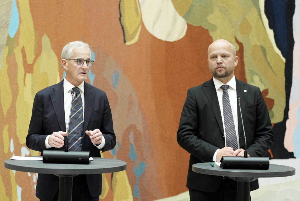 Statsminister Jonas Gahr Støre og finansminister Trygve Slagsvold Vedum forteller om økt norsk Ukraina-støtte i etterkant av møtet med de parlamentariske lederne på Stortinget.