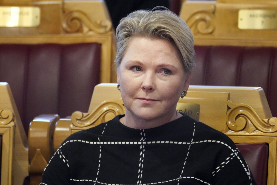 Utviklingsminister Anne Beathe Tvinnereim (Sp) skal holde sin første utviklingspolitiske redegjørelse torsdag. På bildet er Tvinnereim på den muntlige spørretimen i Stortinget 16. november 2022.