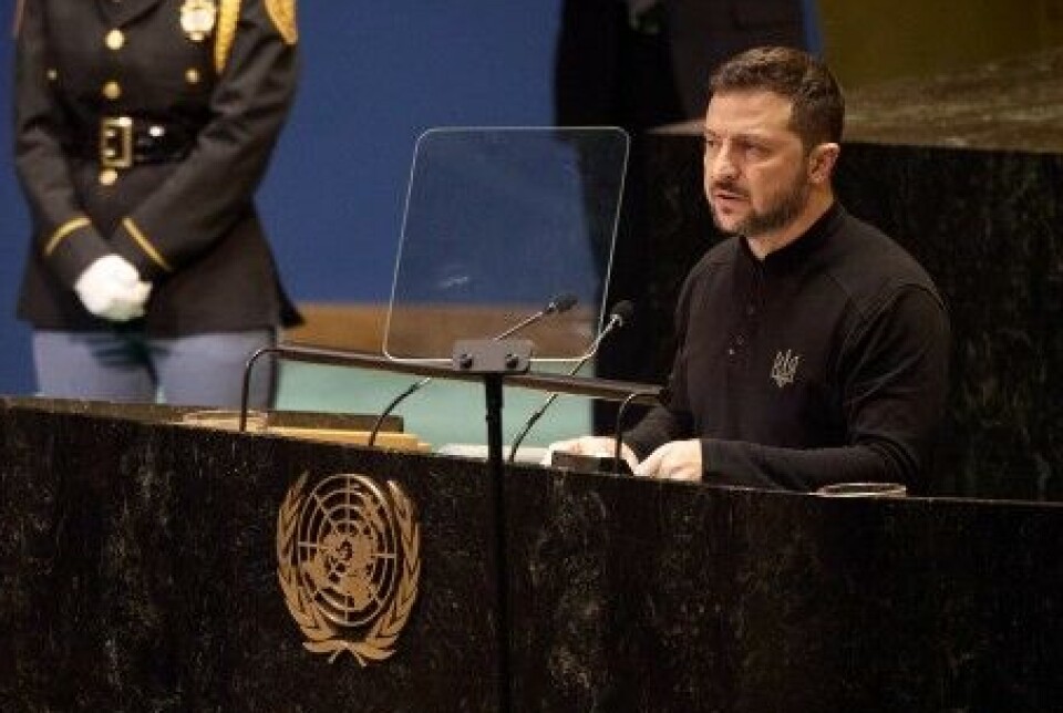 Ukrainas president slo alarm fra FNs talerstol 25. september.