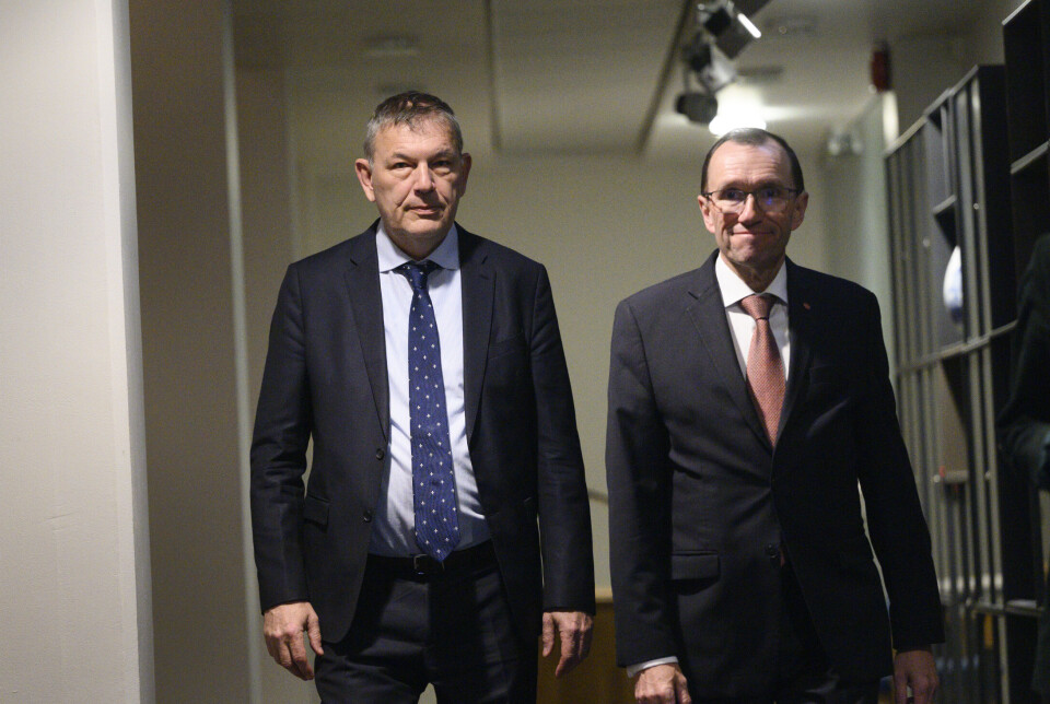 UNRWA-sjef Philippe Lazzarini og Norges utenriksminister Espen Barth Eide.