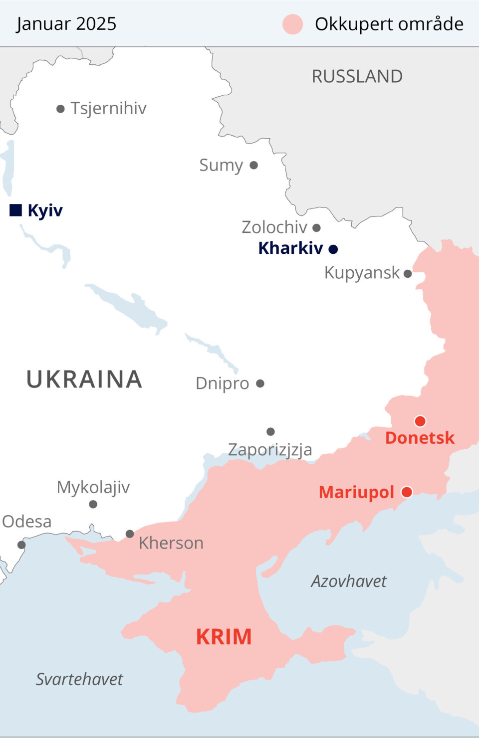 Storbyen Kharkiv ligger svært nær grensen til Russland.