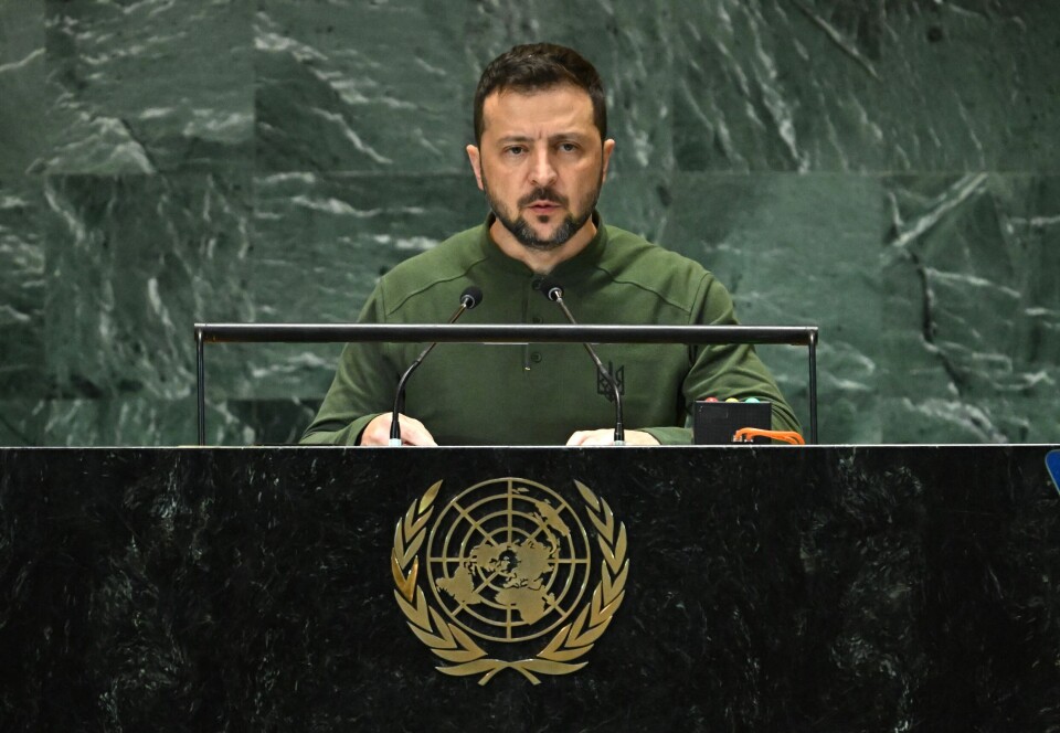 President Volodymyr Zelenskyj talte under FNs høynivåuke i september i fjor.