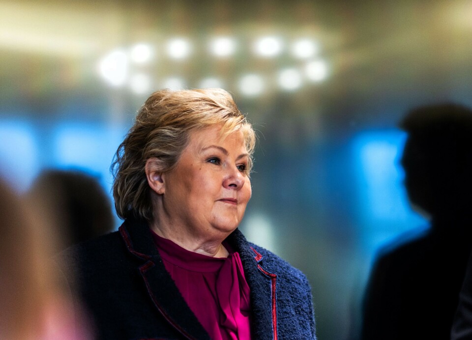 Høyre har tidligere programfestet støtte til internasjonal trosfrihet. Derfor er det skuffende at partiets forslag til nytt stortingsprogram ikke nevner dette eller beskyttelse av religiøse minoriteter, mener Stefanusalliansen. Bildet viser Høyre-leder Erna Solberg.