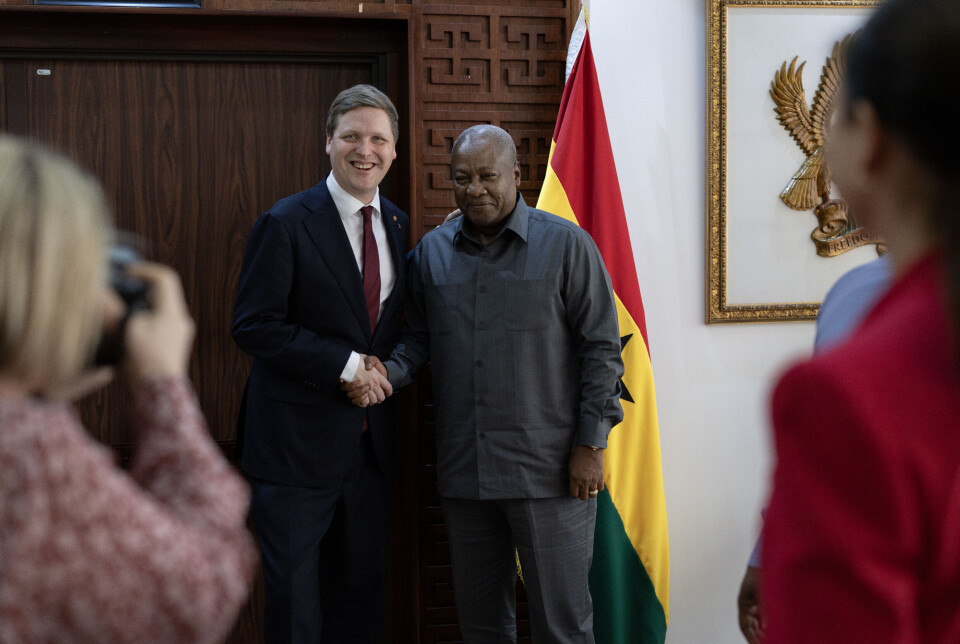 – Presidenten var bekymret for at mange land nå kutter i bistand. Da var det godt å fortelle ham at vi står fast ved støtten til det globale sør, sier Aukrust etter møtet med president John Dramani Mahama.