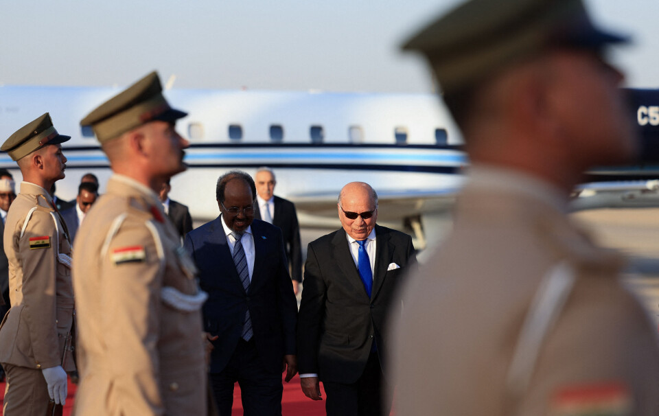 Somalias president Hassan Sheikh Mohamud på besøk i Bagdad, Irak, 16. mai.