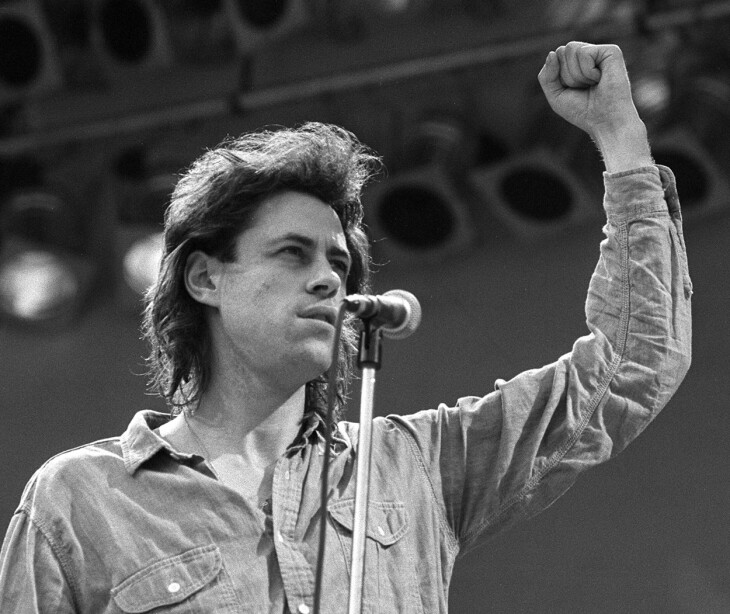 Bob Geldof under Live Aid i 1985.